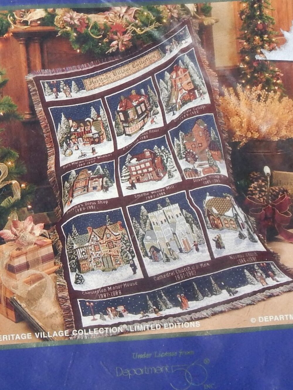 Dept 56 Heritage Village Collection Throw Afghan Goodwin Weavers Limited Edition